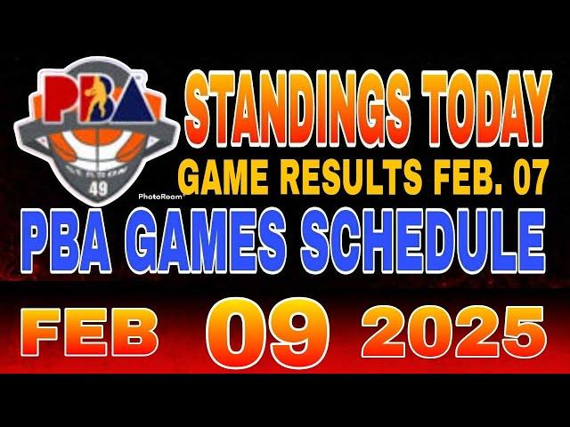 PBA Standings today as of February 7, 2025 | PBA Game results | PBA Schedules February 9, 2025