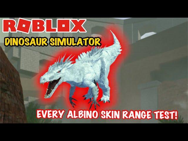 ROBLOX DINOSAUR SIMULATOR | EVERY ALBINO TERROR SKIN RANGE TEST!