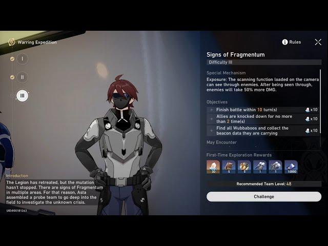 Honkai Star Rail Signs of Fragmentum Difficulty III Collect beacon data