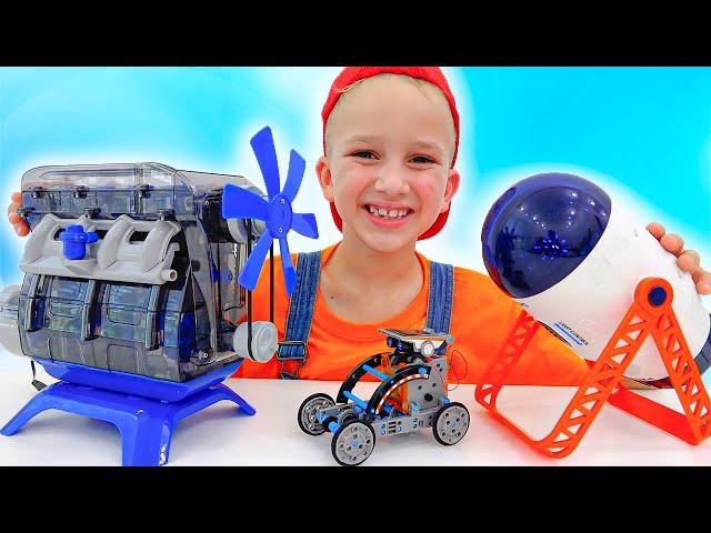 Niki wants to find planets and builds toy robots