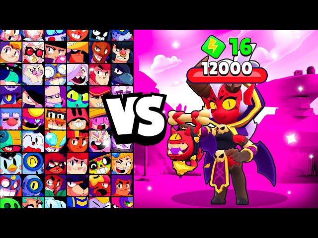 DEMON WILLOW vs ALL BRAWLERS! With 16 POWER-UPs! | Brawl Stars