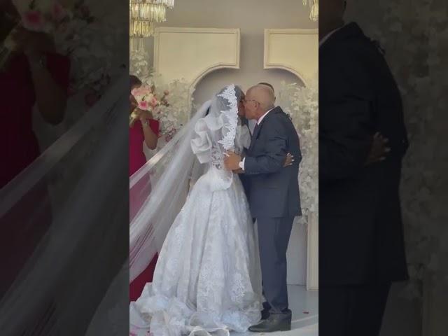 wedding video old man kissing