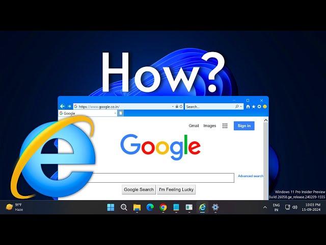 Running Internet Explorer on Windows 11 24H2