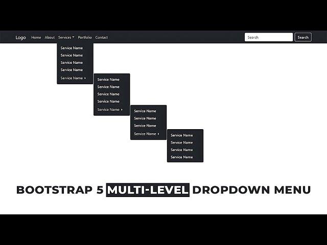 Bootstrap 5 Multi-level Dropdown Menu | Responsive Dropdown Menu