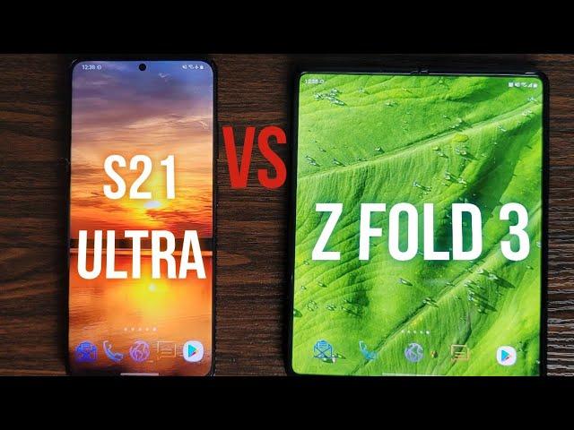 GALAXY S21 ULTRA VS Z FOLD 3 (In-Depth Comparision) -better pictures or enhanced productivity?