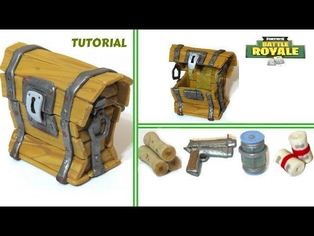 FORTNITE CHEST LOOT SUPPLY WEAPONS | COLD PORCELAIN CLAY | fortnite in real life