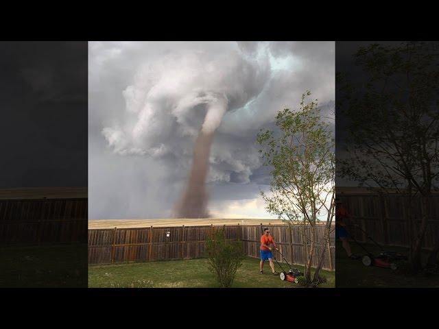 Man Who Mowed Lawn With Tornado In Background: 'I Just Kept My Eye On It'