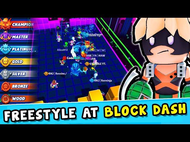 【STUMBLE GUYS】BACK FREESTYLE MOMENT 200 IQ AT BLOCK DASH!!! LEST GO PLAY STUMBLE GUYS