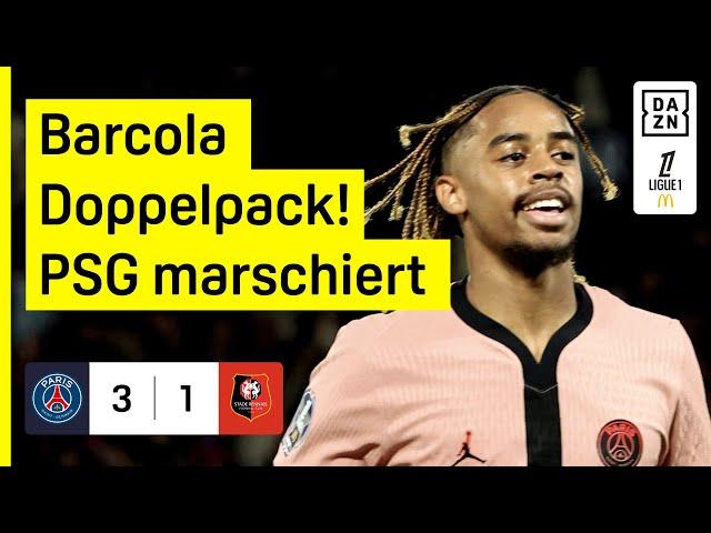 Barcola geht voran! Paris bleibt ungeschlagen: PSG - Stade Rennes | Ligue 1 | DAZN Highlights