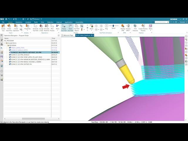 5-Axis Guiding Curves Multiple Depths in NX CAM