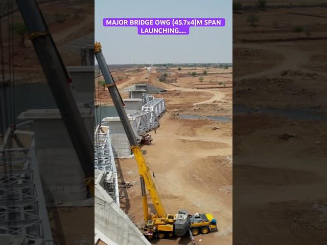 Open Web Girder Bridge Launching (45.7x4)M Process #launching #bridge #steelbridge  #railway #ncr…..