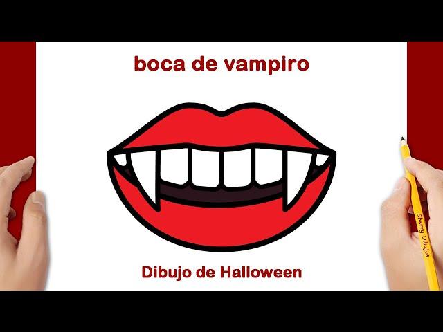 Cómo dibujar una boca de vampiro fácil | Dibujos de Halloween Fáciles