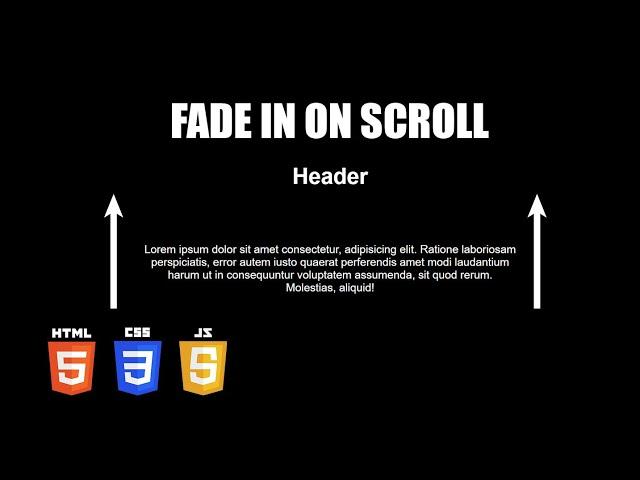 Fade In on Scroll | HTML, CSS & JS Tutorial