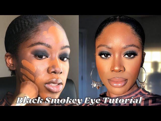 EASY BLACK SMOKEY EYE TUTORIAL | Jasmine Adetunji