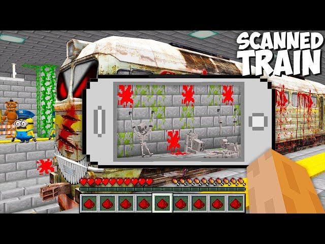 I SCANNED the SCARY METRO TRAIN with an X-RAY and FOUND SCARY MONSTER in Minecraft ! SCANNED TRAIN !