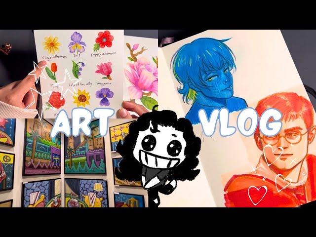 و أخيرا جولة في دفتر الرسم (2022-2024)، حضرت اكبر معرض فني ! | Art vlog 🩶