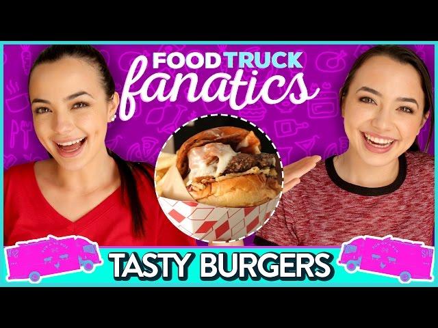 JUICY BURGER CHALLENGE | Food Truck Fanatics w/ The Merrell Twins