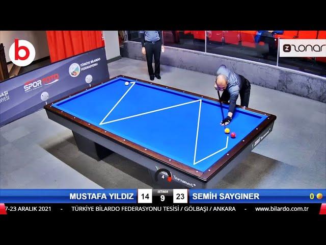 3 Cushion Billiards SEMİH SAYGINER vs MUSTAFA YILDIZ | ANKARA | billar tres bandas