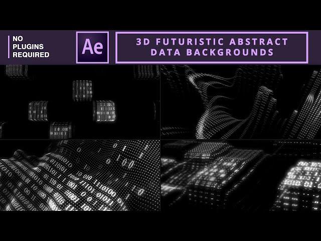 3D Futuristic Abstract Data Background Animation in AE | After Effects Tutorial | No Plugins