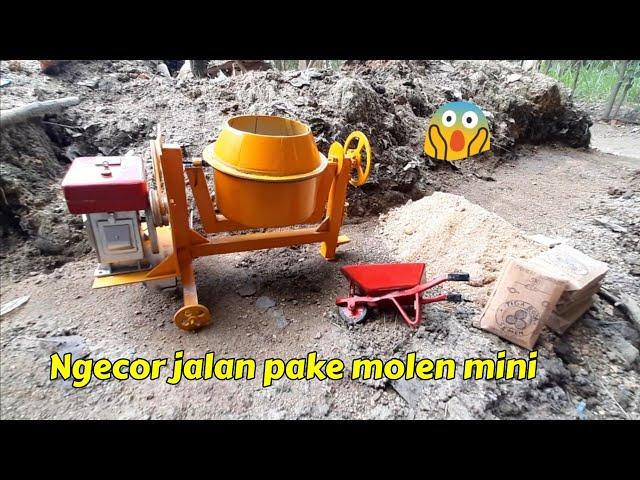 Ngecor jalan pake miniatur mesin molen cor dari pvc paralon