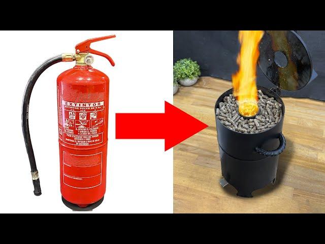 I TURN A FIRE EXTINGUISHER INTO A SOVIET PELLET STOVE