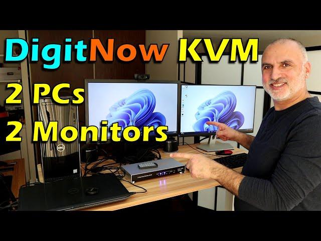 Maximize Your Multitasking with the DigitNow KVM Switch - Connect 2 PCs to 2 Monitors