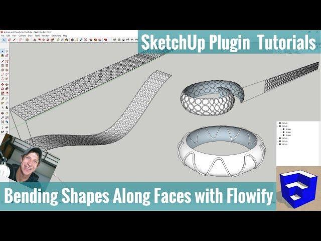 Bending Shapes along Faces with Flowify for SketchUp - Examples