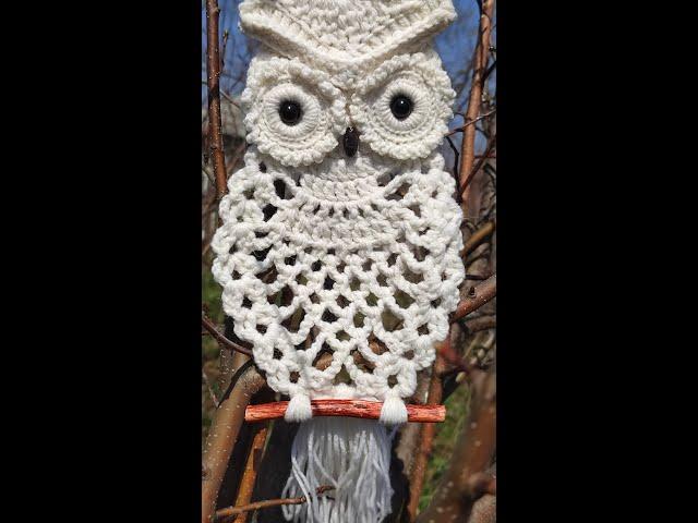 СОВА крючком.ПАННО. Подробный мастер - класс. / OWL crocheted. Detailed master class.