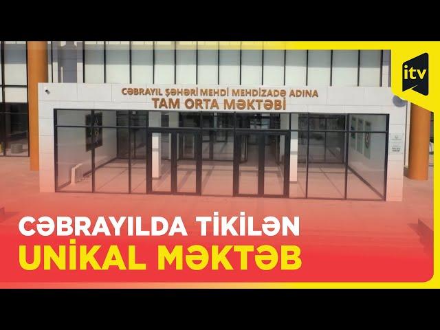 Prezident Cəbrayılda orta məktəbin binasını gəzdi