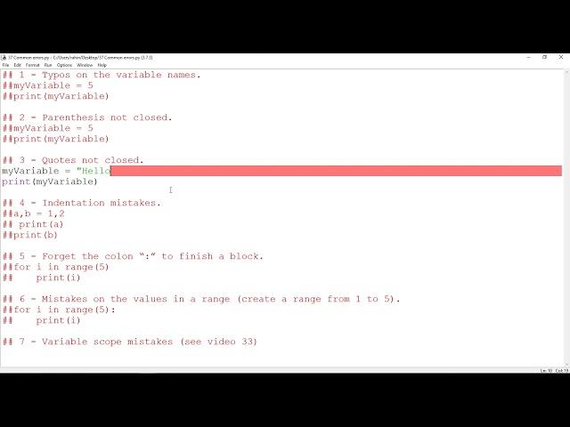 37 ENG Python 3   Beginners common mistakes