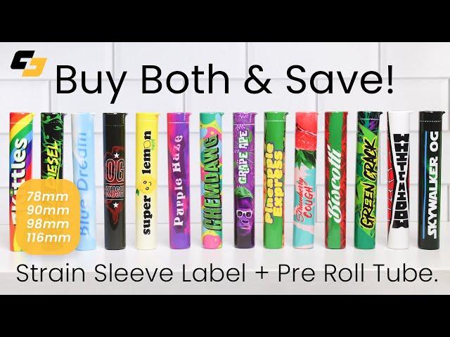 CoolJarz™ Strain Sleeves + Pre Roll Tubes (wide) = All in One Branding and Packaging