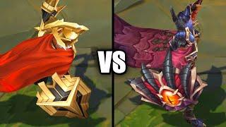 Chosen of the Wolf Pantheon vs Dragonslayer Pantheon Skins Comparison (League of Legends)