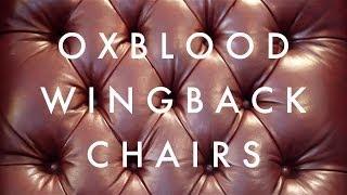 Oxblood Leather Wingback Chairs | Casa Victoria | Vintage Furniture on Sunset