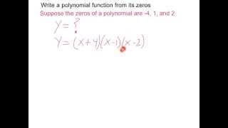 Write a Polynomial Function from its Zeros