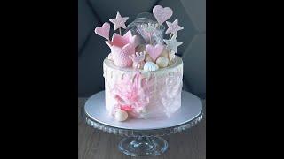 украшаем торт для девочки/ how to decorate girl's birthday cake