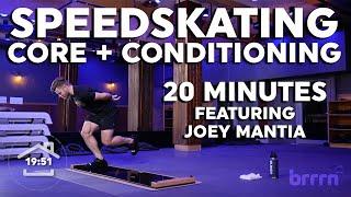 20 Minute Speedskating Core + Conditioning Slide Board Workout | Feat. Olympian Joey Mantia ️ 