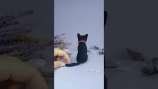 Cat Tuxedo Needle Felted Miniature, Portrait Replica Pet / Скульптура по фото Кот Смокинг -WoolIrina