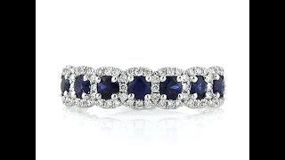 Mark Broumand - 1.17ct Round Cut Sapphire and Diamond Right-Hand Ring