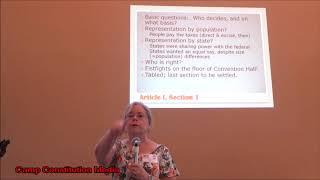 Article 1 of the Constitution, with Mrs. Catherine White at Camp Constitution 2019