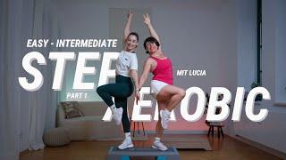 Crazy Easy - Intermediate Step Aerobic Choreo mit Lucia Part 1 | mit Drehungen | 2 Blöcke | 125 bpm