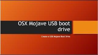 Create OS X Mojave USB boot disk