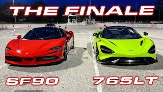 THE FINALE * OUR CLOSEST RACE EVER * 1,000 HP Ferrari SF90 vs McLaren 765LT