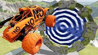 Monster Trucks Jumping Through Giant Portal #2 - BeamNG Drive | Griff's Garage