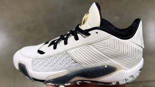 Air Jordan 38 Low White Metallic Gold Black Basketball Shoes