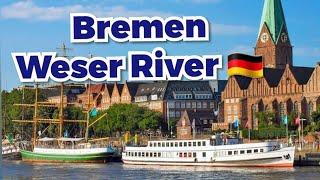 4k Bremen City  Weser River Best Walk in Tour Ultra HD