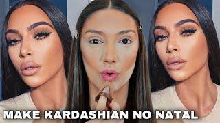 MAKE DE NATAL DA KIM KARDASHIAN *MAKE FÁCIL DE FAZER* TUTORIAL DE MAQUIAGEM COMPLETO