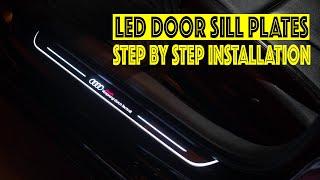 LED Door Sill lights, in depth Installation. Plates Scuffs for Audi BMW Mercedes by Carsgadget