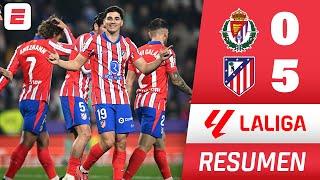 ATLÉTICO DE MADRID GOLEÓ 5-0 al VALLADOLID y está a 2 PUNTOS del BARCELONA | RESUMEN | La Liga