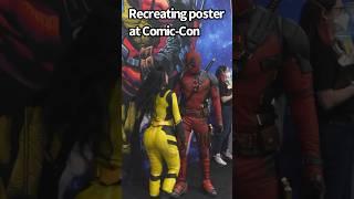 Deadpool and Wolverine at San Diego comic con Marvel booth