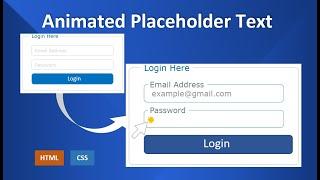 How to create Input Placeholder Text Animation | HTML & CSS Only